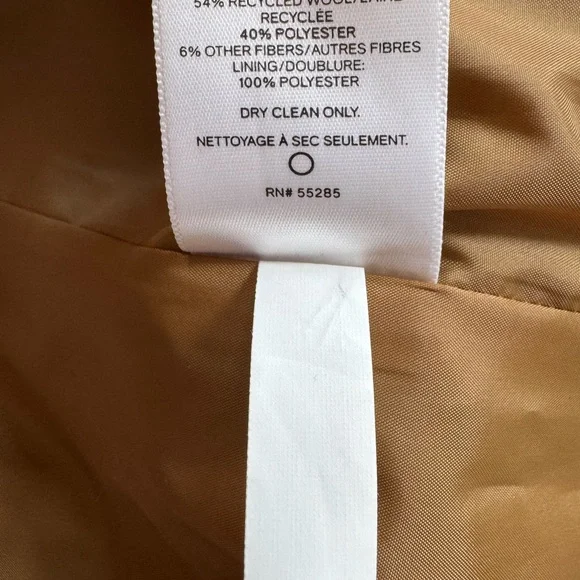 Express Women’s Camel Hooded Soft Wool-Blend Coat Size Small - Picture 14 of 15